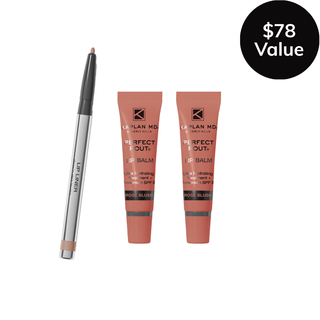 Perfect Pout Rose Blush Lip Balm Duo + Liner